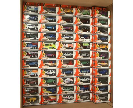 Matchbox Superfast a large boxed group of Mattel Wheels issues to include, #12 Ford Mustang, #52 Ferrari F50 (Green), #53 Pol