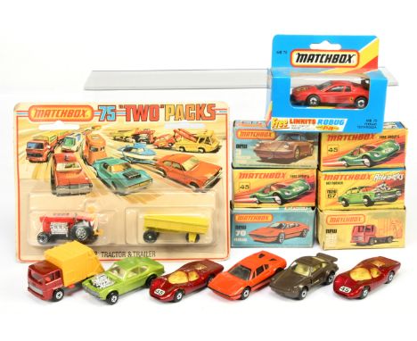 Matchbox Superfast group to include 45a Ford Group 6 - metallic red body, amber windows, racing number 45 labels, black base,