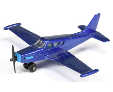 Matchbox Skybusters Pre-production Trial SB19 Piper Comanche - Metallic blue body,(same colour as 61a Blue Shark), light blue