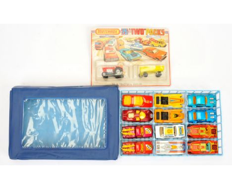 Matchbox Superfast Mini Carry Containing containg 12 loose models including 2 x 27b Lamborghini Countach Streakers issues wit