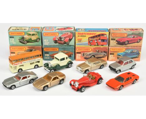Matchbox Superfast Group Of 8 To Include 21c Renault 5Tl - Silver, 59 d Porsche 928 - Light metallic brown, plus others - con