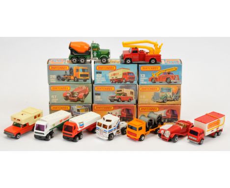 Matchbox Superfast a mixed group of mainly Commercial and similar to include; 26e Volvo Cable Truck&nbsp; - orange, ed Grill;