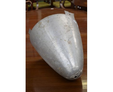 Aviation - A vintage aluminium aircraft nose-cone.