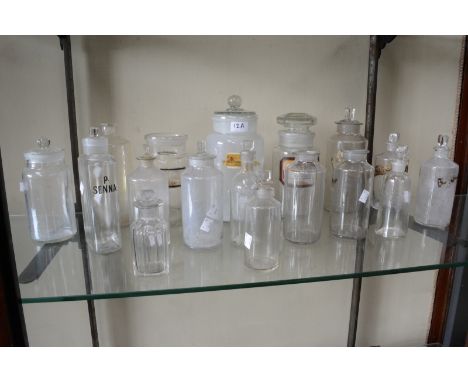 Vintage apothecary bottles, quantity.