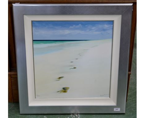 R***, contemporary English school,
Footsteps along the beech,
limited edition 58/100,print on canvas.