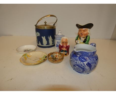 Collection of Pottery to include a Wedgewood Jasperware Biscuit Barrell 