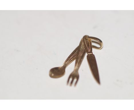 9ct Gold Miniature Knife, Fork &amp; Spoon