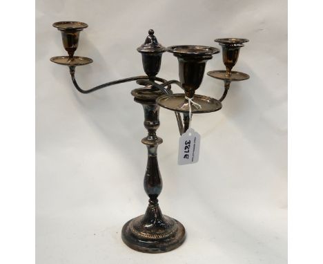 A silver plated four-light candelabrum, 43cm high Condition Report: Available upon request