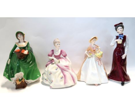 A Royal Worcester figure Rachel and three Coalport figures including Charlotte, Helen and Joy Condition Report: Available upo