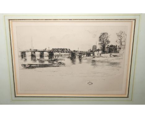 JAMES ABBOT MCNEIL WHISTLER Chelsea, print, 15 x 22cm Condition Report: Available upon request