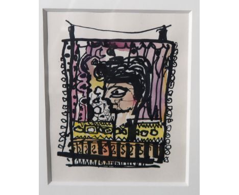 TOM H SHANKS RSW RGI PAI Seven head studies, watercolour, stained glass panel, garden, print and LIZ MURRAY Shore Secrets, mi