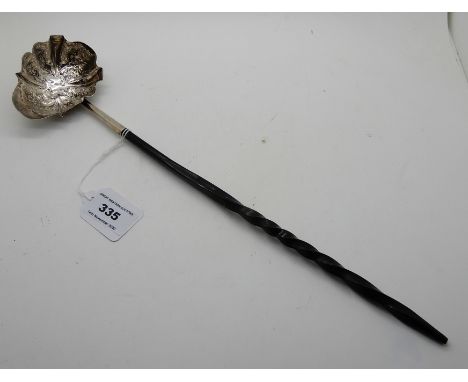 A silver bowled toddy ladle with whale bone handle, London 1779, 38cm long Condition Report: Available upon request