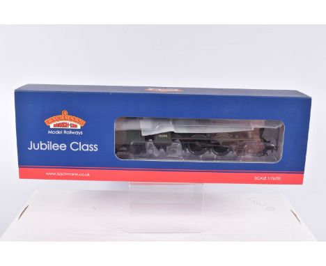 A BOXED OO GAUGE BACHMANN BRANCHLINE MODEL RAILWAYS LOCOMOTIVE, Jubilee, no. 45606 'Falkland Islands' in BR Green with Early 