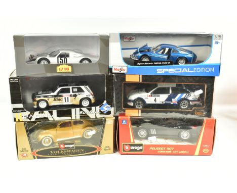 SIX BOXED METAL DIECAST 1:18 SCALE MODEL CARS, to include a IXO Ford Sierra RS Cosworth 1000 Lakes Rally 1988, model no. 18RM