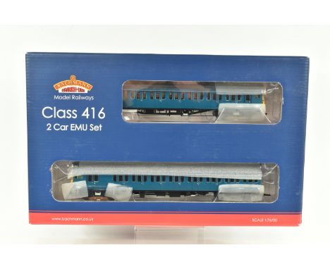 A BOXED OO GAUGE BACHMANN BRANCHLINE TWO CAR PACK, Class 416. EPB EMU 5764 in BR Blue, item no. 31-375, appears in new condit