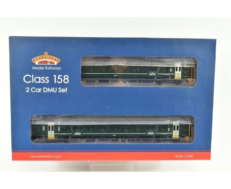A BOXED OO GAUGE BACHMANN BRANCHLINE TWO CAR PACK, Class 158 DMU no. 158766 in GWR Green (Firstgroup). item no. 31-519, appea