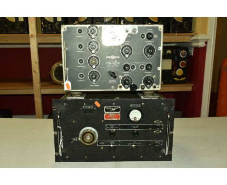 A BENDIX RADIO TYPE TA-12 AIRCRAFT TRANSMITTER, serial C5294, stated weight 34lbs 4oz, input voltage 24 D.C., four channel, w
