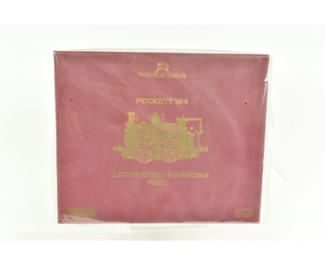 A  OO GAUGE HORNBY LIMITED EDITION MODEL RAILWAYS STEAM  LOCOMOTIVE AND WAGONS PACK, Peckett W4 in a presentation case, , 0-4