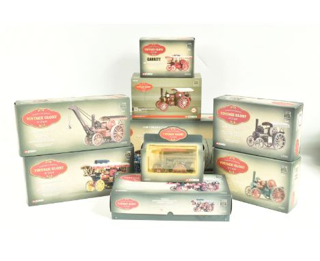 NINE BOXED LIMITED EDITION 1:50 SCALE CORGI VINTAGE GLORY OF STEAM DIECAST MODELS, to include a 1918 Garrett 4nhp 6 1/2 ton 4