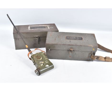 TWO CASED FIELD TELEPHONES, both Patt. 13152, telephone MFG. Co. Ltd, London 1945, both include telephones, cables diagram of