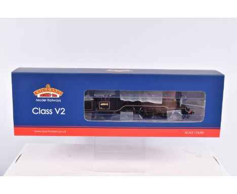 A BOXED OO GAUGE BACHMANN BRANCHLINE MODEL RAILWAYS LOCOMOTIVE, LNER V2 Class, no. 60845 in BR Lined Black Early Emblem, item