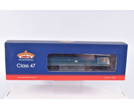 A BOXED OO GAUGE BACHMANN BRANCHLINE MODEL RAILWAYS LOCOMOTIVE, Class 47, no. 47001 in BR Blue, Weathered, item no. 31-659, a