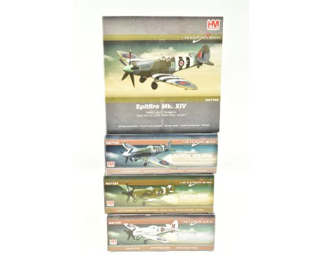 FOUR BOXED 1:48 SCALE HOBBYMASTER AIR POWER SERIES DIECAST MODEL SPITFIRE AIRCRAFTS , to include a Limited Edition Spitfire X