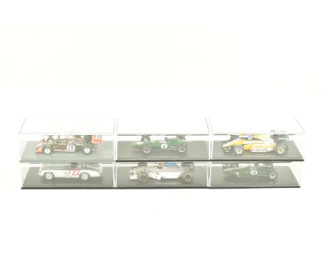 SIX SPARK 1.43 SCALE DIECAST MODELS, to include  a Renault RE50 French GP  D Warwick 1984, a Lotus Dutch GP 1962, model no. S