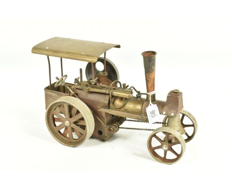 A SCRATCHBUILT LIVE STEAM TRACTION ENGINE, not tested, mainly of brass construction, appears largely complete, has been const