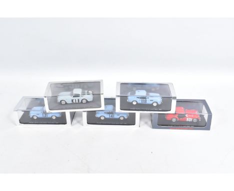 FIVE BOXED SPARK MODEL VEHICLES, the first a Triumph Spitfire no.141 Monte Carlo Rally 1965,S.Lampinen - J.Ahava, numbered S1