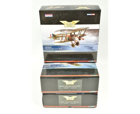 THREE BOXED LIMITED EDITION 1:48 SCALE CORGI AVIATION ARCHIVE DIECAST MODEL AIRCRAFTS, the first is a Se5a-Edward 'Mick' Mann