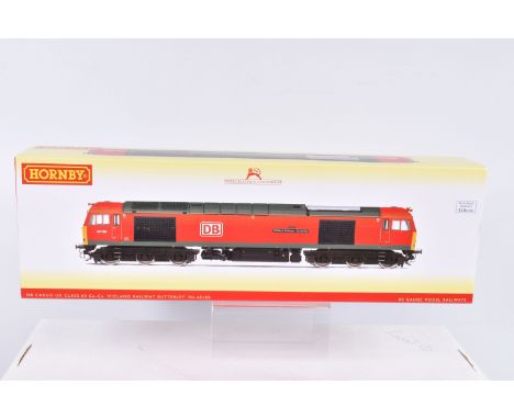 A BOXED OO GAUGE HORNBY MODEL RAILWAYS LOCOMOTIVE, DB Cargo UK Class 60 Co-Co, no. 60100 'Midland Railway - Butterley' in DB 