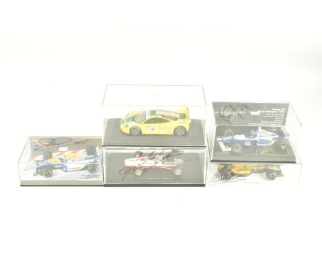 FIVE 1.43 SCALE DIECAST SIGNED MODELS, to include a Minichamps Williams Renault FW18 World Champion 1996, Nigel Mansell model