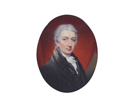 Henry Pierce Bone (British, 1779-1855)Henry Bone, R.A (1755-1834), the artist's father, facing right, in black coat, waistcoa