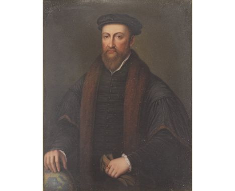 Henry Bone R.A. (1755-1834)Sir Thomas Smythe (c.1558-1625), wearing black robes, cap and fur stole, his right hand resting on
