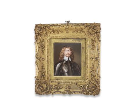 Henry Pierce Bone (British, 1779-1855)James Graham, 1st Marquis of Montrose (1612-1650), facing right in gilt-studded armour 