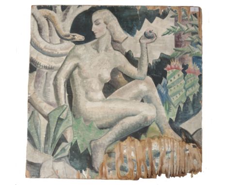 *KATHLEEN MURIEL SCALE (MURIEL HARDING-NEWMAN) (1913-2006) 'Eve in the Garden of Eden' 1930s, Art Deco composition depicting 