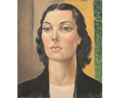 *KATHLEEN MURIEL SCALE (MURIEL HARDING-NEWMAN) (1913-2006) A head and shoulders portrait of a young woman 1930s, oil on canva