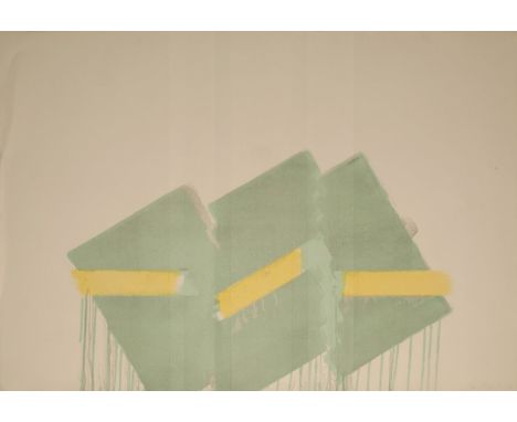 *RICHARD SMITH (1931-2016) 'Two of a Kind IIb (yellow line on green at angle)'1978, signed, dated and numbered 79/80 in penci