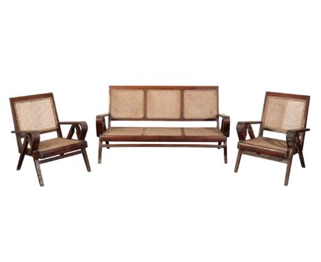 PIERRE JEANNERET (1896-1967) FOR CHANDIGARH: A SUITE OF TEAK LOUNGE FURNITURE PJ-010705 ‘Mobilier De Salon En Teck’, comprisi