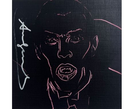 Andy Warhol. "Dracula" from the Myths series. Color silkscreen on paper. Signed "Andy Warhol" in white marker on the left. Se