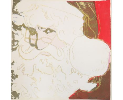 Andy Warhol. "Santa Claus". Lithograph on paper. Signed in marker "Andy Warhol" lower right. Numbered 40/200 in felt on the f