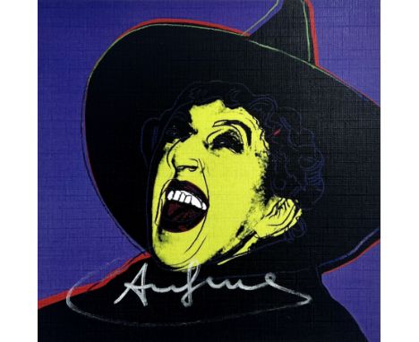 Andy Warhol. "The Witch" from the Myths series. Color silkscreen on paper. Signed "Andy Warhol" in white marker at the bottom