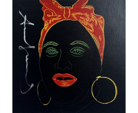 Andy Warhol. â€œMammyâ€ from the Myths series. Color silkscreen on paper. Signed "Andy Warhol" in white marker on the left. S