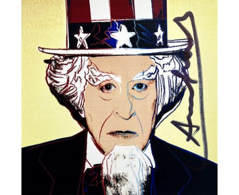 Andy Warhol. "Uncle Sam" from the Myths series. Color silkscreen on paper. Signed "Andy Warhol" in black marker on the right.