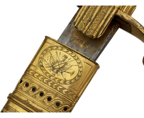 78cm blade retaining traces of etched decoration including stands of arms and foliage, and faint inscription "This sword was 