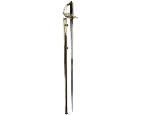 82.5cm clean blade by Mappin &amp; Webb, etched with scrolling foliage, crowned VR cyphers and the inscription - Presented to