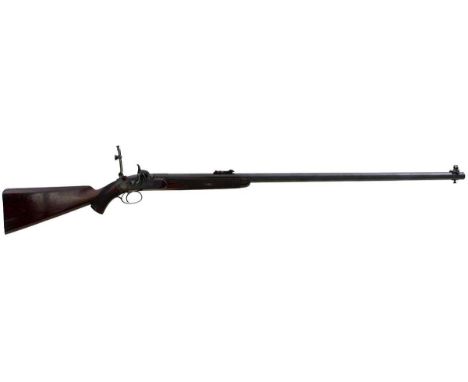 36inch sighted barrel fitted with ramp and ladder rear sights, the barrel tang with target sight mounting, the lock engraved 