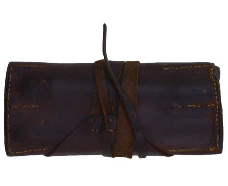 for percussion and flint, pouch for flint, lidded flap for spare nipple, combination turn screw tool.