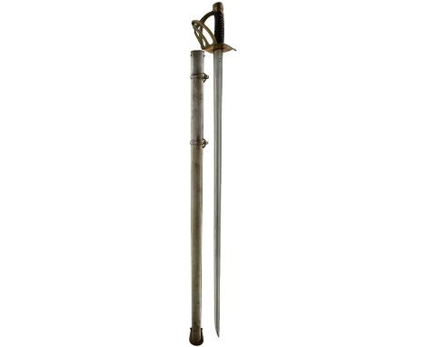 97.5cm double fullered clean blade with hatchet point, struck with two poincons at the forte and MRE IMPLE DU KLINGENTHAL COU